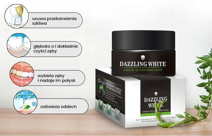 Paski wybielające BRIGHT WHITE 5 MINUTE TOUCH UPS - 28 szt +Węgiel aktywny proszek do wybielanie zębów DAZZLING WHITE